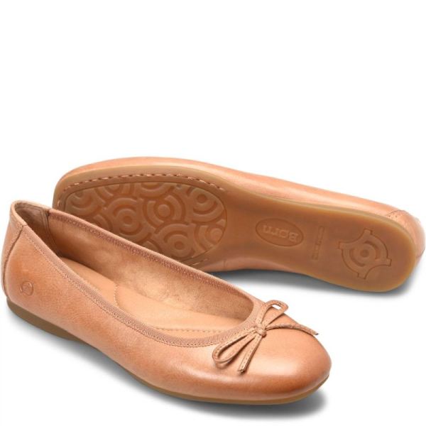 Born | Women's Brin Flats - Natural Almond (Tan) | Quick Ship