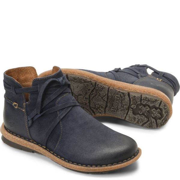 Born | Women's Tarkiln Boots - Navy Blue Distressed (Blue) | Quick Ship