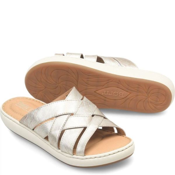 Born | Women's Jenny Sandals - Light Gold Panna Cotta (Metallic) | Quick Ship