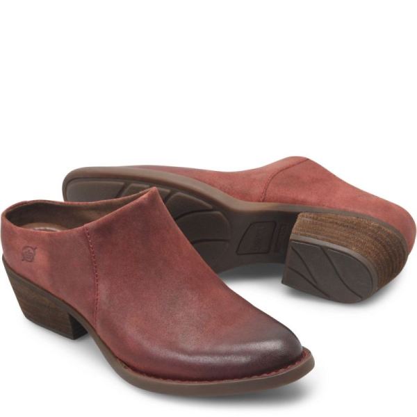 Born | Women's Starr Boots - Dark Brick Distressed (Red) | Quick Ship