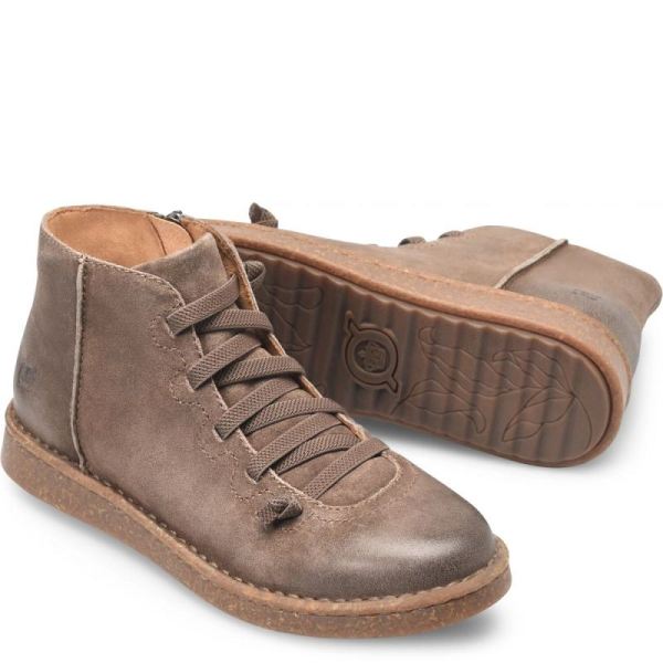 Born | Women's Sienna Slip-Ons & Lace-Ups - Taupe Distressed (Tan) | Quick Ship