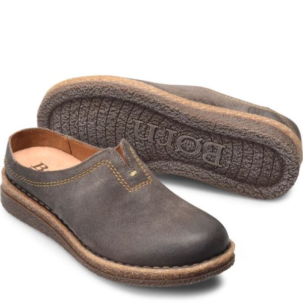 Born | Women's Seana Clogs - Dark Concrete Distressed (Grey) | Quick Ship