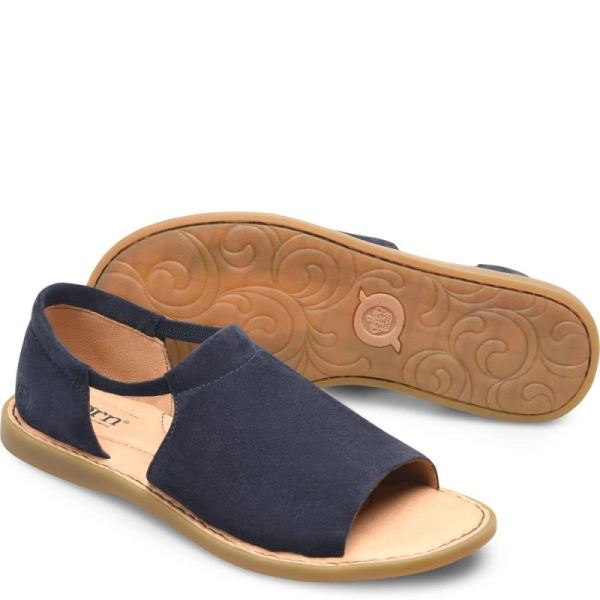 Born | Women's Cove Modern Sandals - Navy River Suede (Blue) | Quick Ship