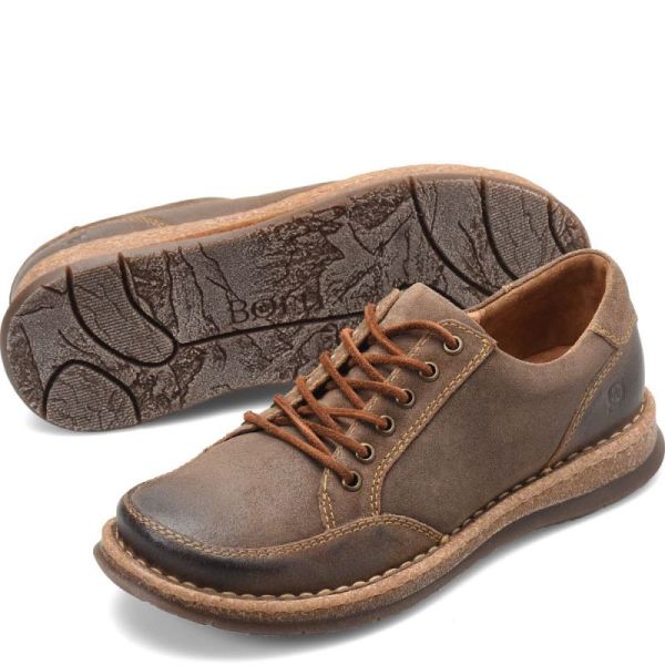 Born | Men's Bronson Slip-Ons & Lace-Ups - Taupe Avola Distressed (Tan) | Quick Ship