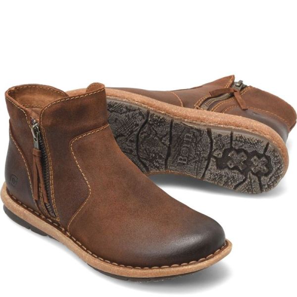 Born | Women's Thia Boots - Glazed Ginger Distressed (Brown) | Quick Ship