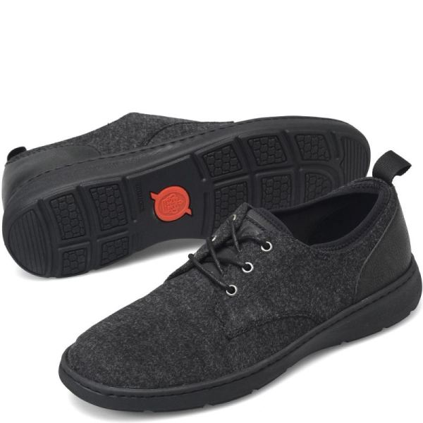 Born | Men's Marcus Slip-Ons & Lace-Ups - Dark Charcoal Wool Combo (Grey) | Quick Ship