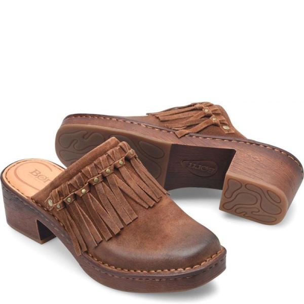 Born | Women's Harmony Clogs - Glazed Ginger Distressed (Brown) | Quick Ship