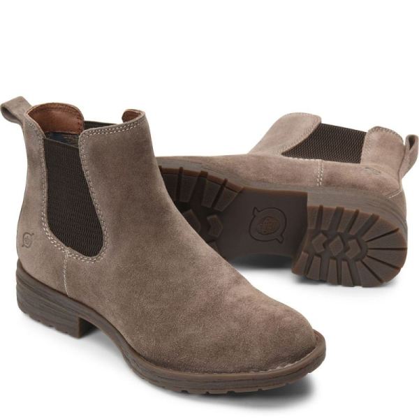 Born | Women's Cove Boots - Taupe Mustang Suede (Grey) | Quick Ship