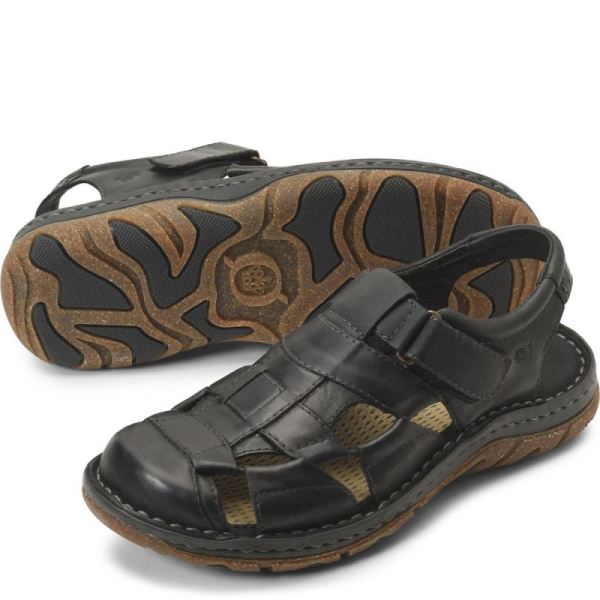 Born | Men's Cabot III Sandals - Black | Quick Ship