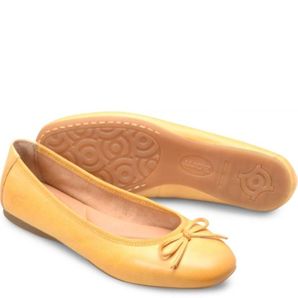 Born | Women's Brin Flats - Sunflower (Yellow) | Quick Ship