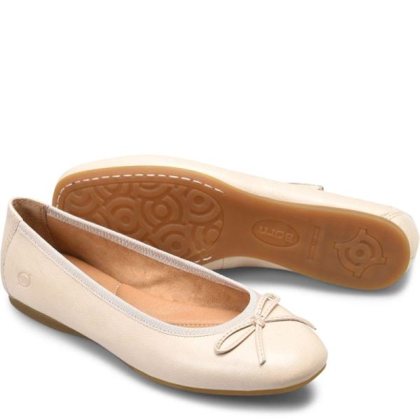 Born | Women's Brin Flats - White Bone (White) | Quick Ship