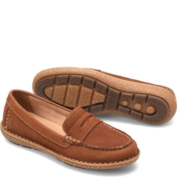Born | Women's Nerina Slip-Ons & Lace-Ups - Maple Leaf Nubuck (Tan) | Quick Ship