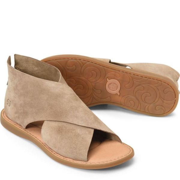 Born | Women's Iwa Sandals - Taupe Suede (Tan) | Quick Ship