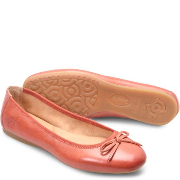Born | Women's Brin Flats - Rust Cayenne (Red) | Quick Ship