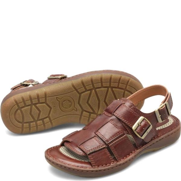 Born | Men's Miguel Sandals - Dark Tan Bourbon (Brown) | Quick Ship