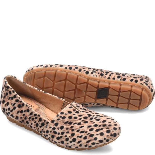 Born | Women's Sebra Flats - Black Natural Leopard (Animal Print) | Quick Ship