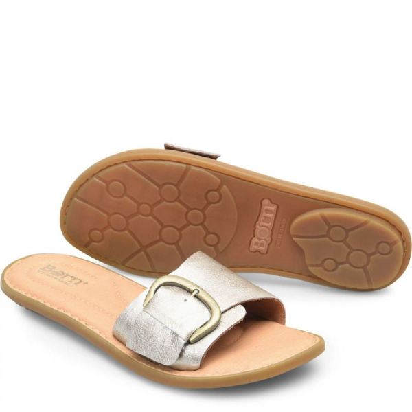 Born | Women's Miarra Sandals - Light Gold Panna Cotta (Metallic) | Quick Ship