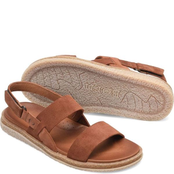 Born | Women's Cadyn Sandals - Cognac Suede (Brown) | Quick Ship