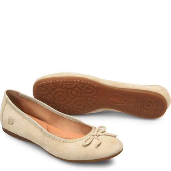 Born | Women's Brin Flats - Naturale Suede (Tan) | Quick Ship