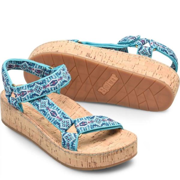Born | Women's Sirena Sandals - Turquoise Fabric (Multicolor) | Quick Ship