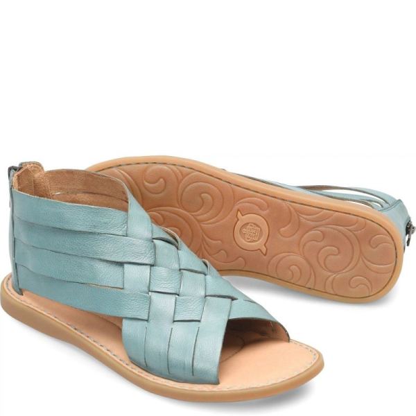 Born | Women's Iwa Woven Sandals - Turquoise Lagoon (Green) | Quick Ship