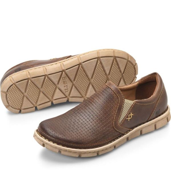 Born | Men's Sawyer Slip-Ons & Lace-Ups - Sunset Embossed (Brown) | Quick Ship