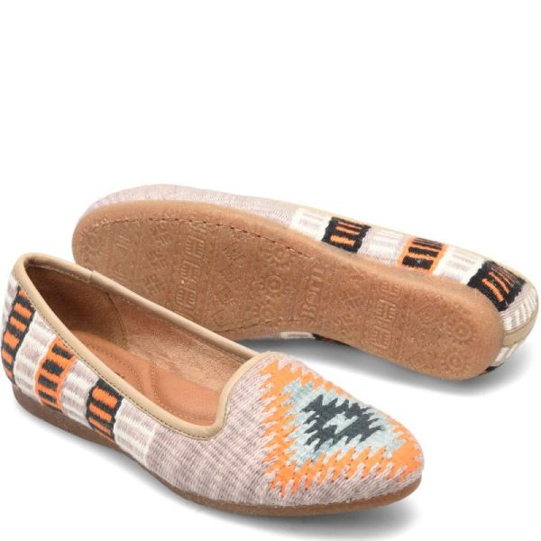 Born | Women's Giselle Flats - Taupe Cotton Fabric (Multicolor) | Quick Ship