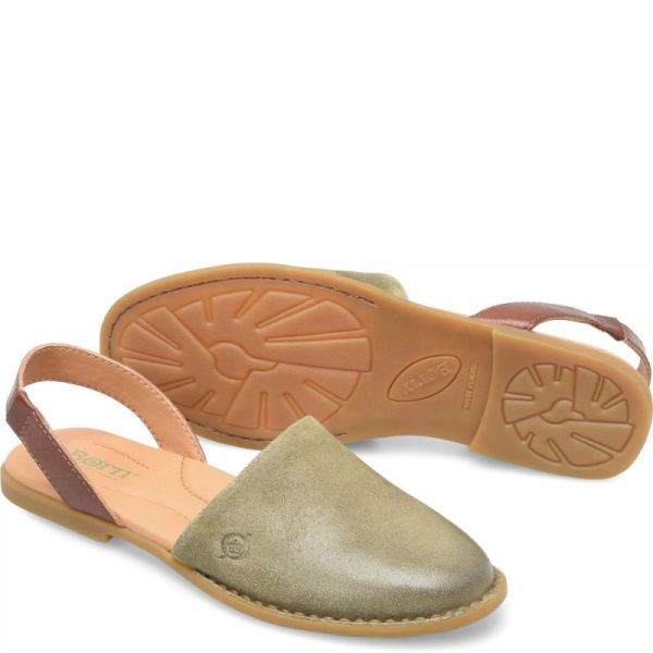 Born | Women's Leif Slip-Ons & Lace-Ups - Kiwi Distressed (Green) | Quick Ship