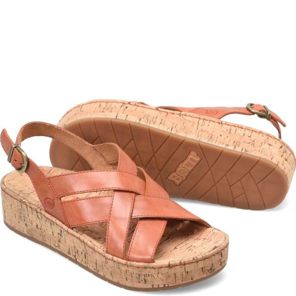 Born | Women's Shona Sandals - Orange Papaya (Orange) | Quick Ship