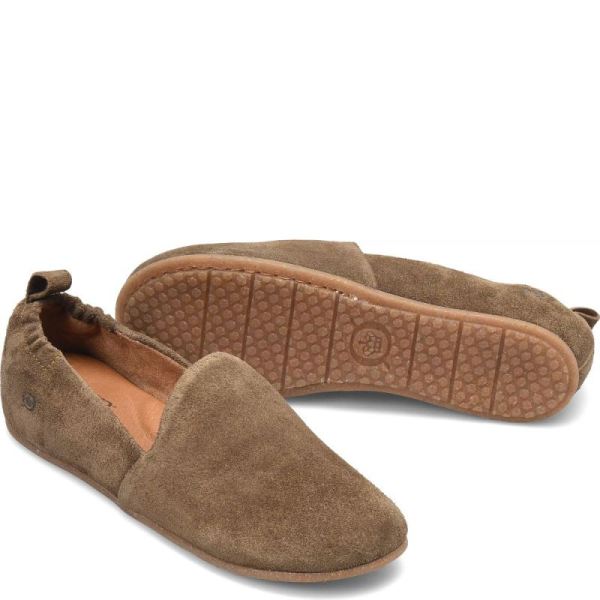 Born | Women's Margarite Slip-Ons & Lace-Ups - Taupe Avola Suede (Brown) | Quick Ship