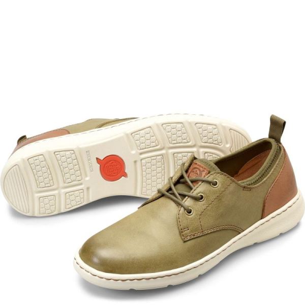 Born | Men's Marcus Slip-Ons & Lace-Ups - Olive Brown Terra Combo (Green) | Quick Ship