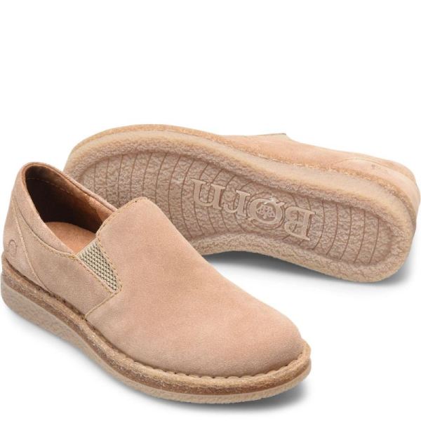 Born | Women's Palma Slip-Ons & Lace-Ups - Natural Sand Suede (Tan) | Quick Ship