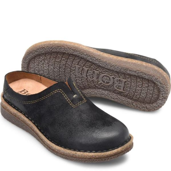 Born | Women's Seana Clogs - Black Distressed (Black) | Quick Ship