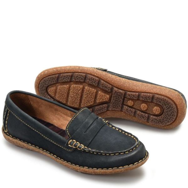 Born | Women's Nerina Slip-Ons & Lace-Ups - Navy Sailor Nubuck (Blue) | Quick Ship