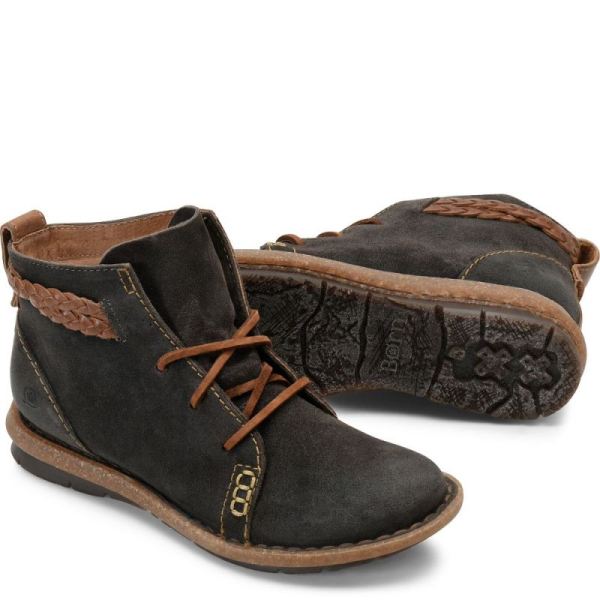 Born | Women's Temple Boots - Dark Gray Distressed (Grey) | Quick Ship