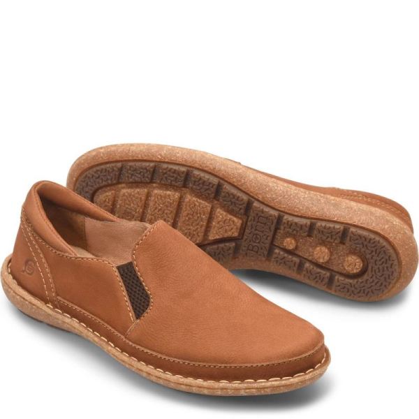Born | Women's Mayflower II Slip-Ons & Lace-Ups - Maple Leaf Nubuck (Tan) | Quick Ship