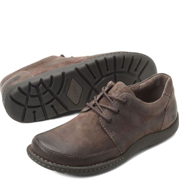 Born | Men's Nigel 3-Eye Slip-Ons & Lace-Ups - Peltro Distressed (Grey) | Quick Ship