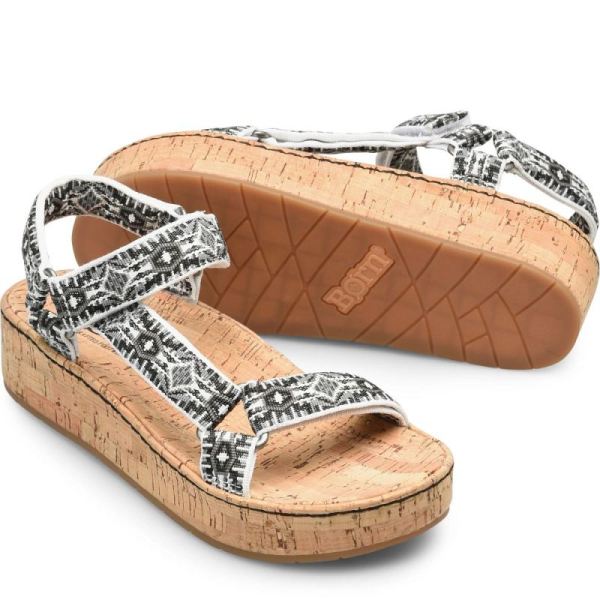 Born | Women's Sirena Sandals - Black Fabric (Multicolor) | Quick Ship