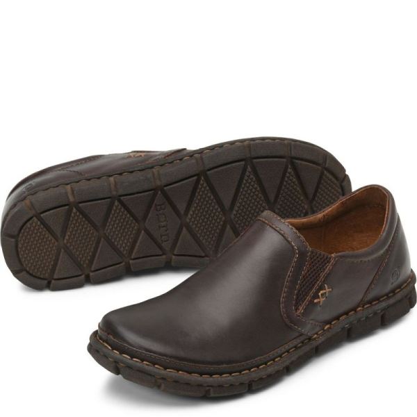 Born | Men's Sawyer Slip-Ons & Lace-Ups - Dark Castano (Brown) | Quick Ship