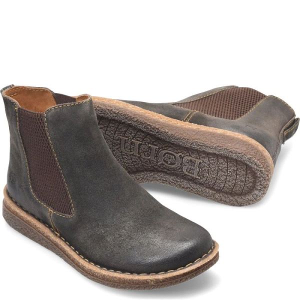 Born | Women's Faline Boots - Dark Concrete Distressed (Grey) | Quick Ship