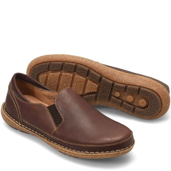 Born | Women's Mayflower II Slip-Ons & Lace-Ups - Dark Brown Sequoia (Brown) | Quick Ship