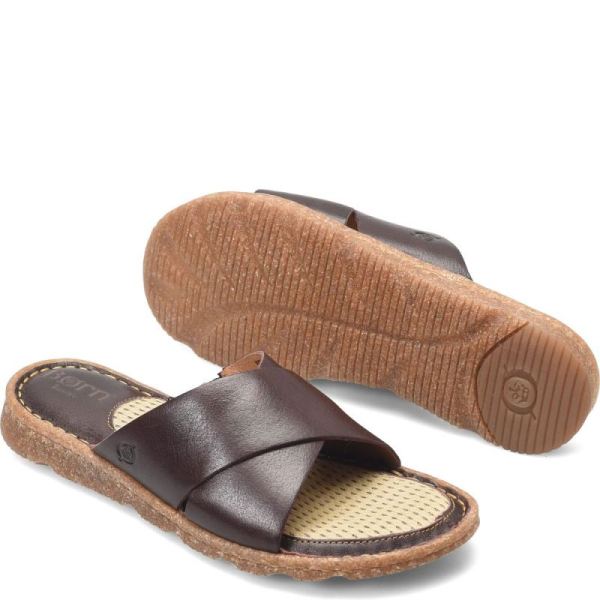 Born | Women's Hana Basic Sandals - Dark Brown (Brown) | Quick Ship