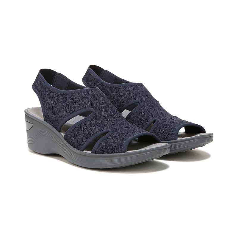 Bzees Women's Daytona Slingback Wedge Sandal-Sky Blue Knit | Canada Outlet