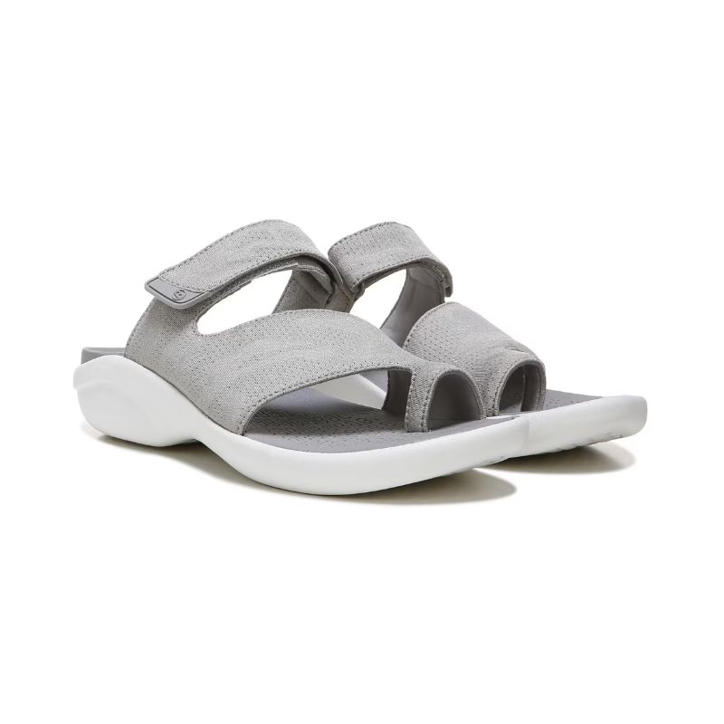 Bzees Women's Carry On Toe Loop Slide Sandal-Silver Smoke Camo Fabric | Canada Outlet