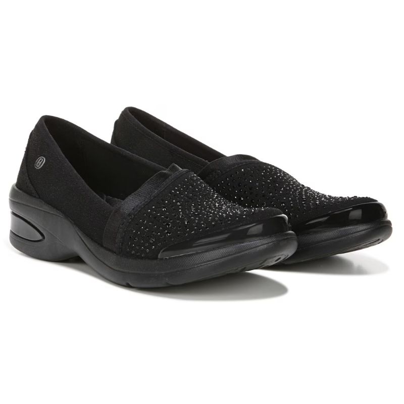 Bzees Women's Red-Hot Slip On-Black Rhinestone Fabric | Canada Outlet
