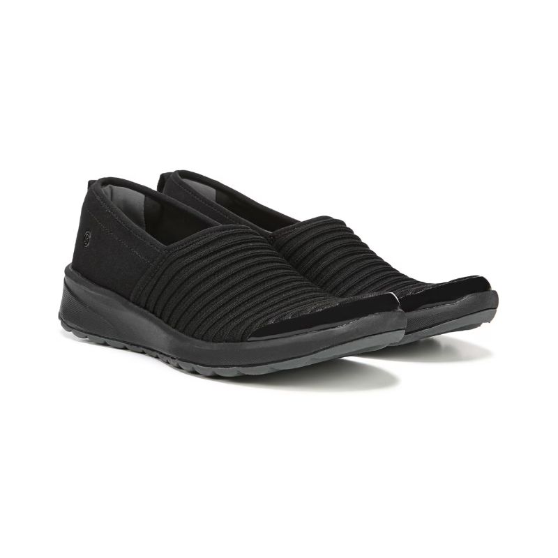 Bzees Women's Glee Slip On-Blacked Ribbed Knit | Canada Outlet