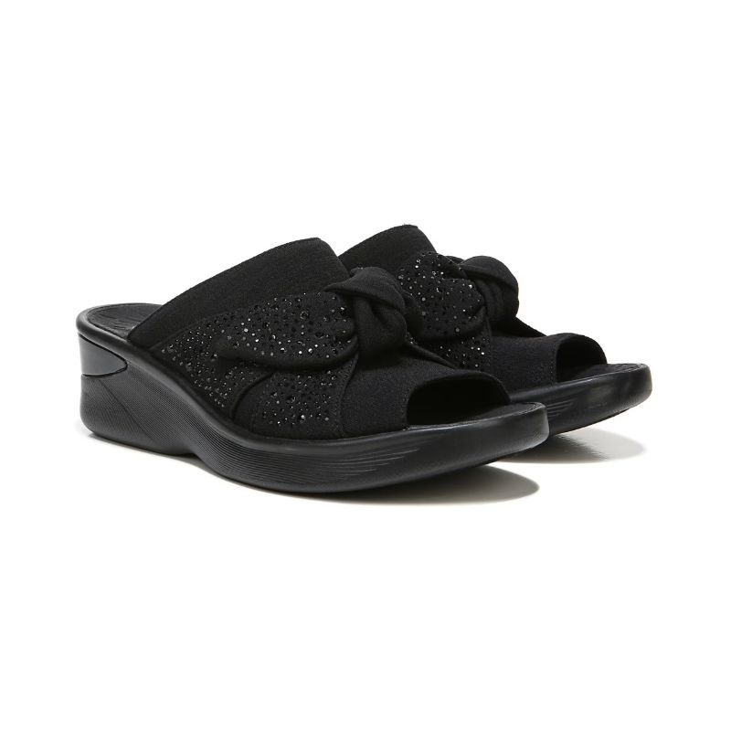 Bzees Women's Smile Bright Slide Sandal-Black | Canada Outlet