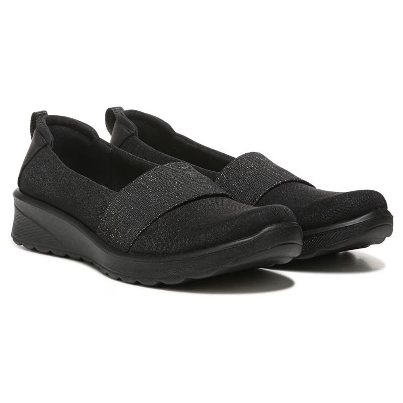 Bzees Women's Gracie Slip On Loafer-Black Shimmer Fabric | Canada Outlet