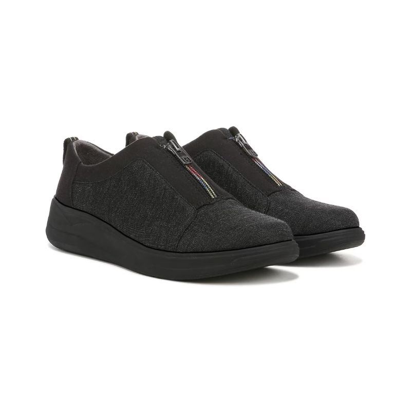 Bzees Women's Take It Easy Sneaker-Black Shimmer Fabric | Canada Outlet
