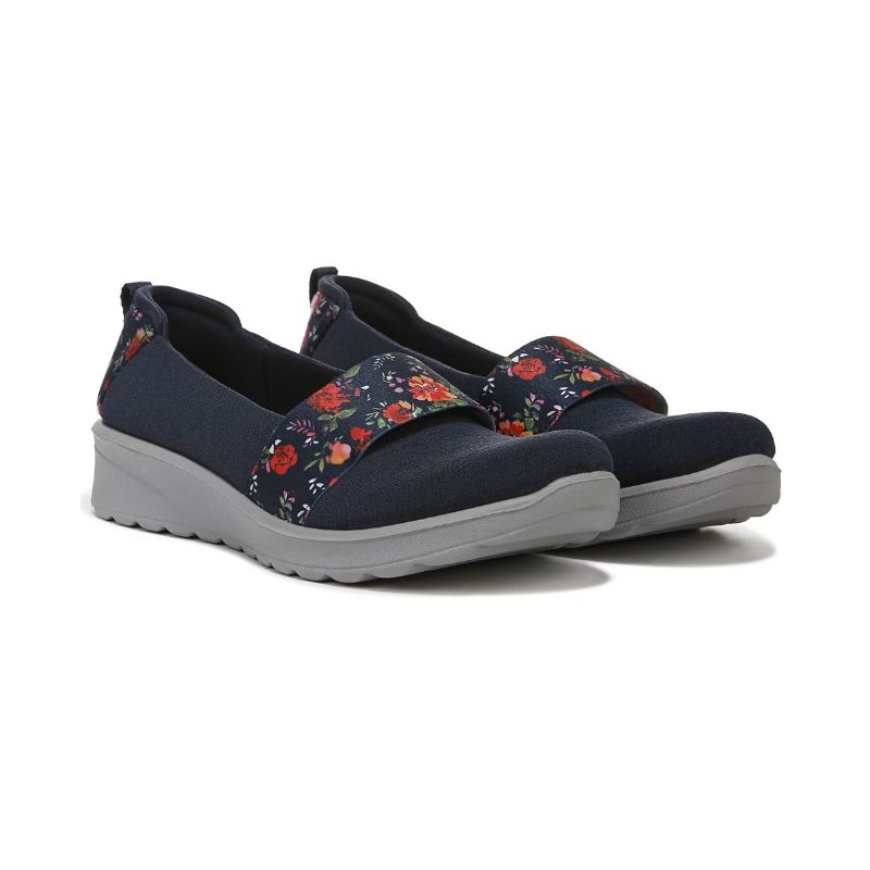 Bzees Women's Gracie Slip On Loafer-Navy Floral Fabric | Canada Outlet